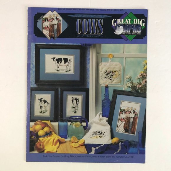 Graphs Counted Cross Stitch Cows Patterns Betsy Trio 2T1 - Picture 1 of 4